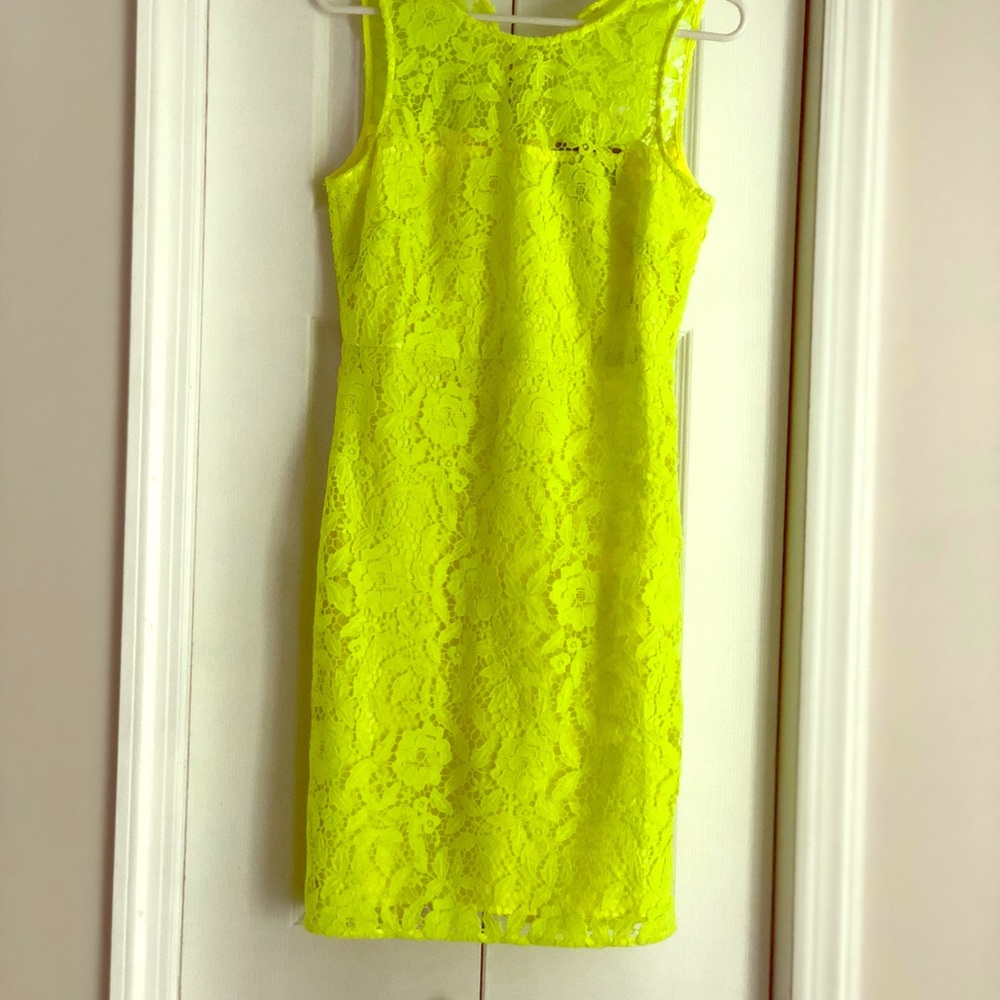J. crew collection neon yellow dress